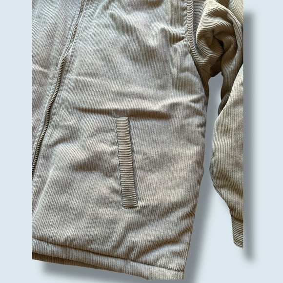 Haband Vintage Jacket Men M Oat Tan Khaki Beige Corduroy Quilted Lined Style - Picture 3 of 7